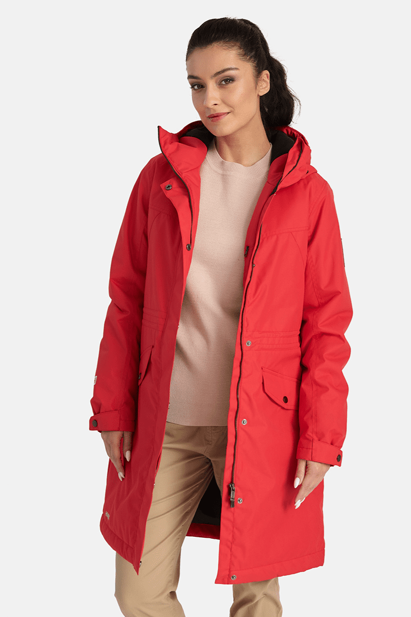 HUPPA vihma ja tuulekindel pikem punane naiste kevad-sügis parka Minna 100 gr soojustusega-KOHE LAOS