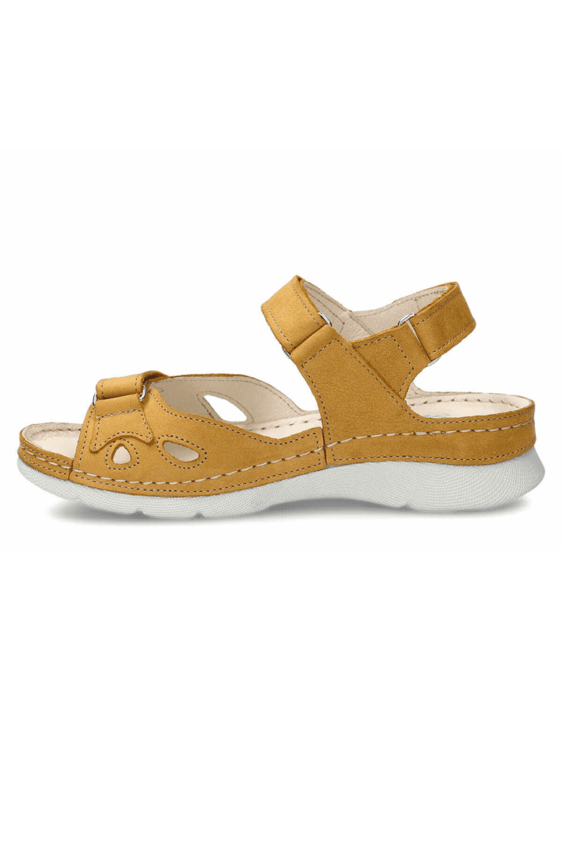 NAGABA NATURAALNAHAST naiste sandaalid kollased-KOHE LAOS viimane paar suuruses 41-SUPER HIND